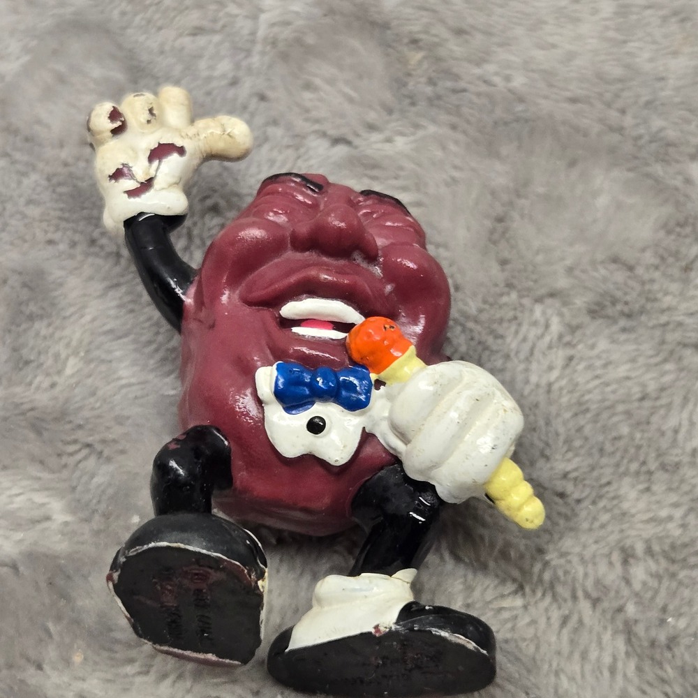 Vintage 1987 California Raisins PVC Figure Singer Microphone 2 Inch 80s Toy